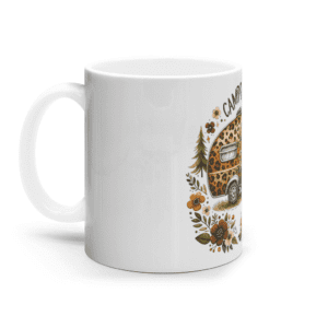 Cană ceramică albă „Camping Queen”