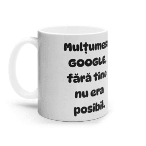 Cană ceramică albă „Mulțumesc Google”