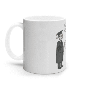 Cană ceramică albă „În loc de diplomă, eu voiam pizza”