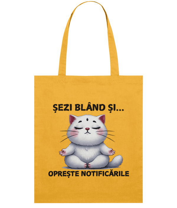 Sacoșă din bumbac „Șezi blând și oprește notificările” - imagine 3