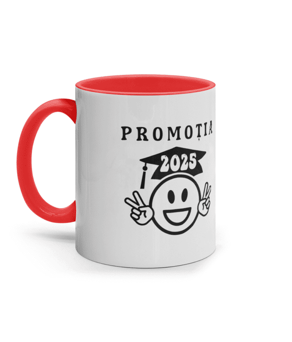 Cana ceramica colorata la interior cadou personalizat pentru absolventii promotiei 2025 liceu facultate