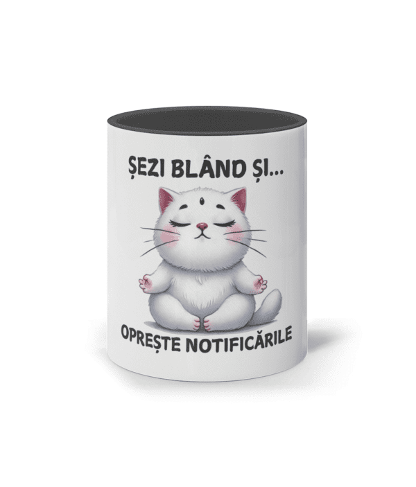 Cană ceramică colorată „Sezi blând și oprește notificările” - imagine 7