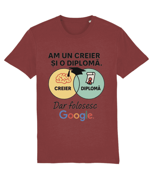 Tricou unisex „Creier și diplomă” - imagine 8