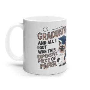 Cană ceramică albă „All I got was this expensive piece of paper”