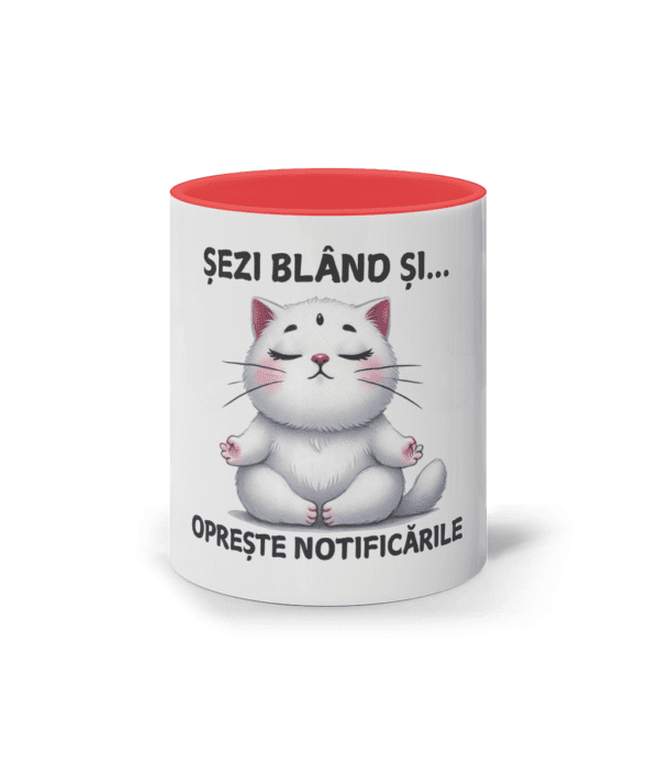 Cană ceramică colorată „Sezi blând și oprește notificările” - imagine 5