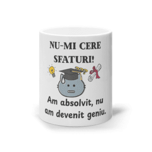 Cană ceramică albă „Nu-mi cere sfaturi”