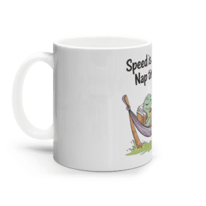 Cană ceramică albă „Speed is overrated”