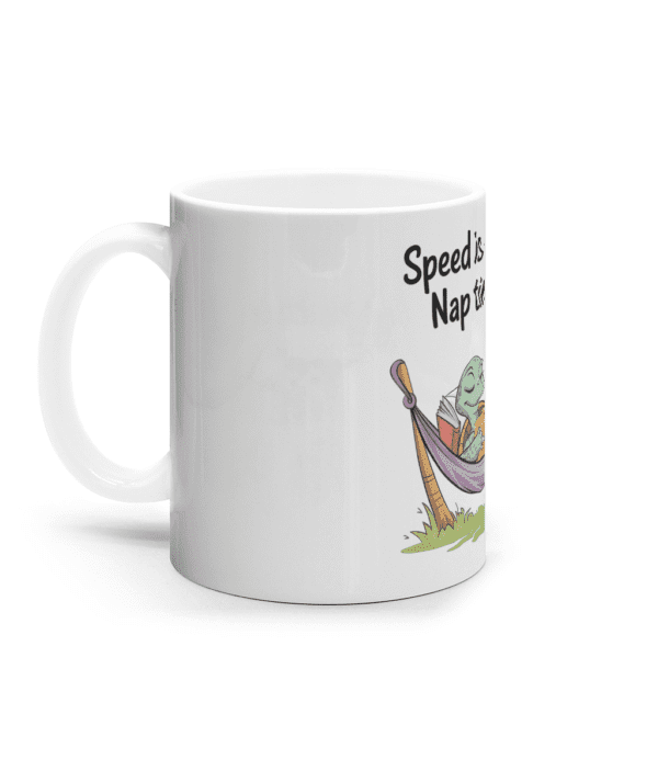 Cană ceramică albă „Speed is overrated” - imagine 2