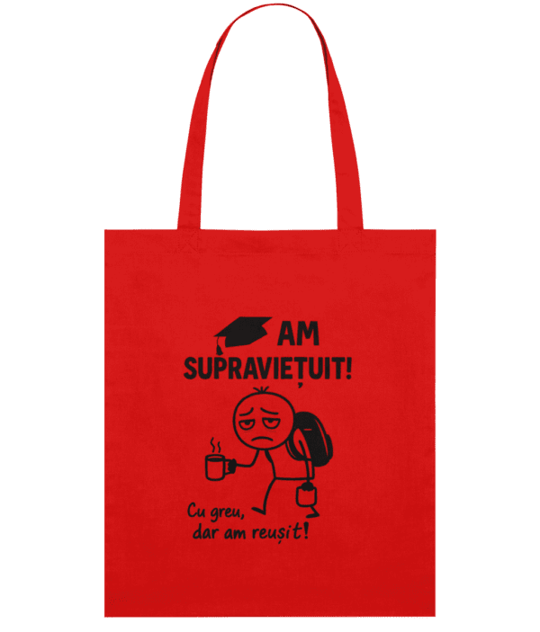 Sacoșă din bumbac „Am supraviețuit! Cu greu, dar am reușit!” - imagine 4