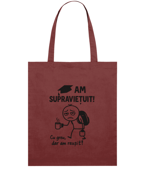 Sacoșă din bumbac „Am supraviețuit! Cu greu, dar am reușit!” - imagine 6