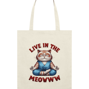 Sacoșă din bumbac „Live in the meowww”