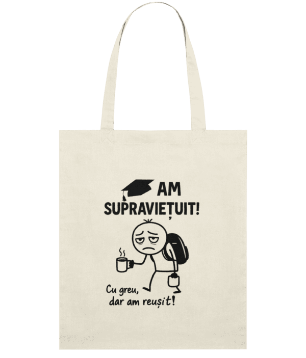 Sacosa din bumbac cadou personalizat amuzant pentru absolventi de liceu gimnaziu facultate master doctorat