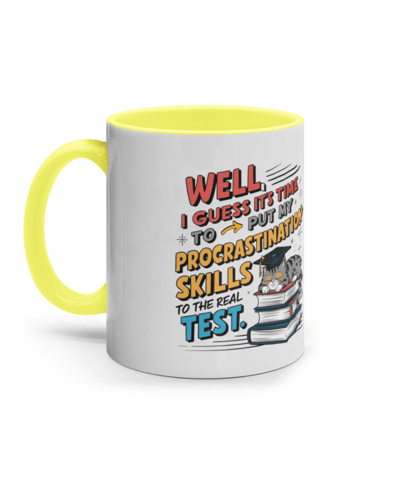 Cană ceramică colorată „Time to put my procrastination skills to test” - imagine 4