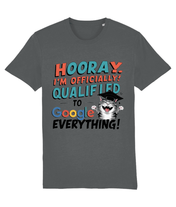 Tricou cadou personalizat pentru absolventi liceu facultate iubitori de pisici Officially qualified to Google everything