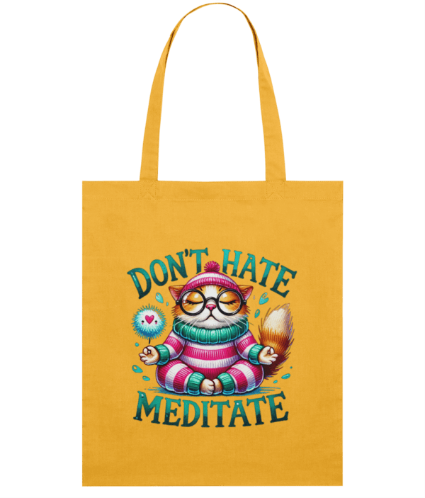 Sacoșă din bumbac „Don't hate. Meditate” - imagine 3