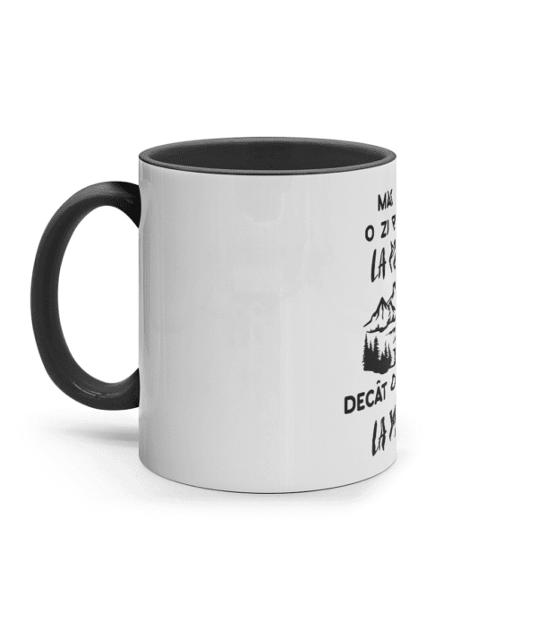 Cană ceramică colorată „Mai bine o zi proastă la pescuit decât o zi bună la muncă” - imagine 3
