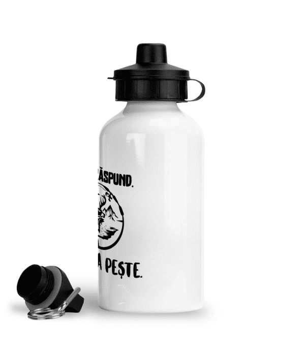 Bidon sport din aluminiu cu carabină „Azi nu răspund. Sunt la pește” - imagine 3