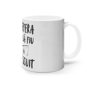 Cană ceramică albă „Aș prefera să fiu la pescuit”