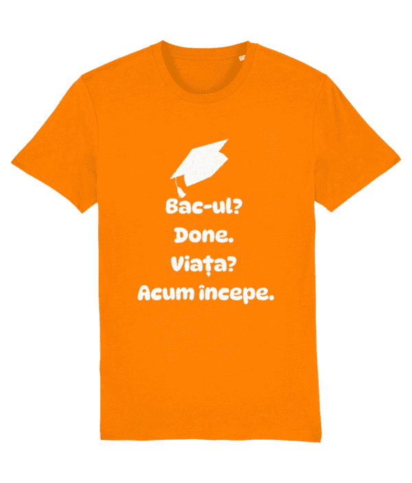 Tricou personalizat cadou amuzant pentru absolventi de liceu Bacul Done Viata Acum incepe