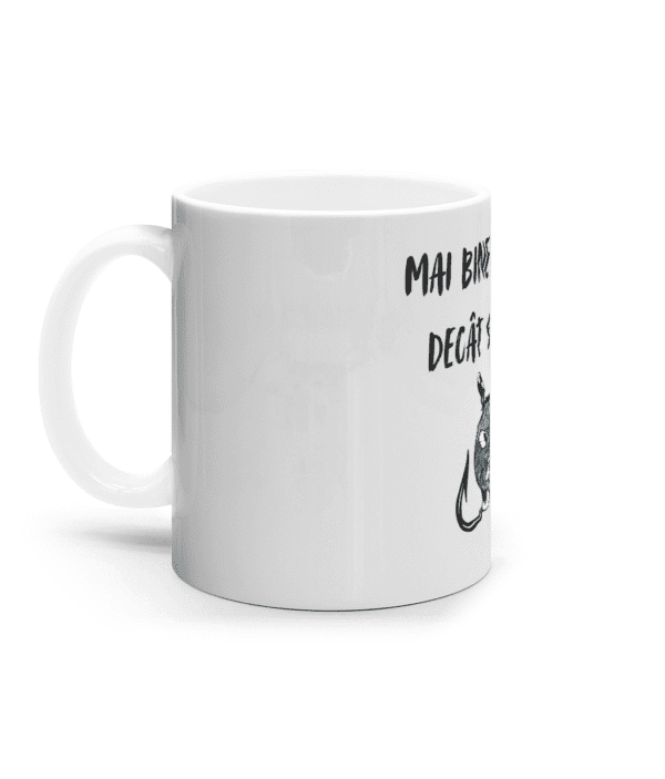 Cană ceramică albă „Mai bine pe baltă decât pe Zoom” - imagine 3