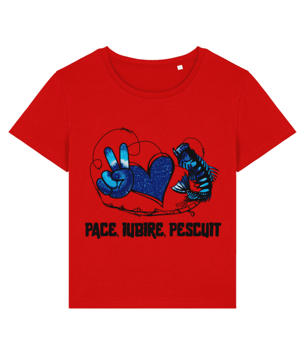 Tricou damp „Pace, iubire, pescuit” - imagine 3
