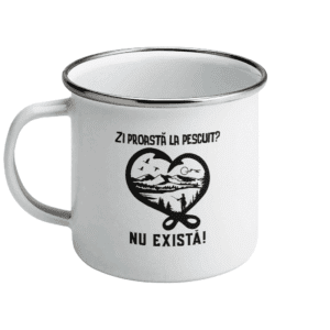 Cană emailată „Zi proastă la pescuit? Nu există”