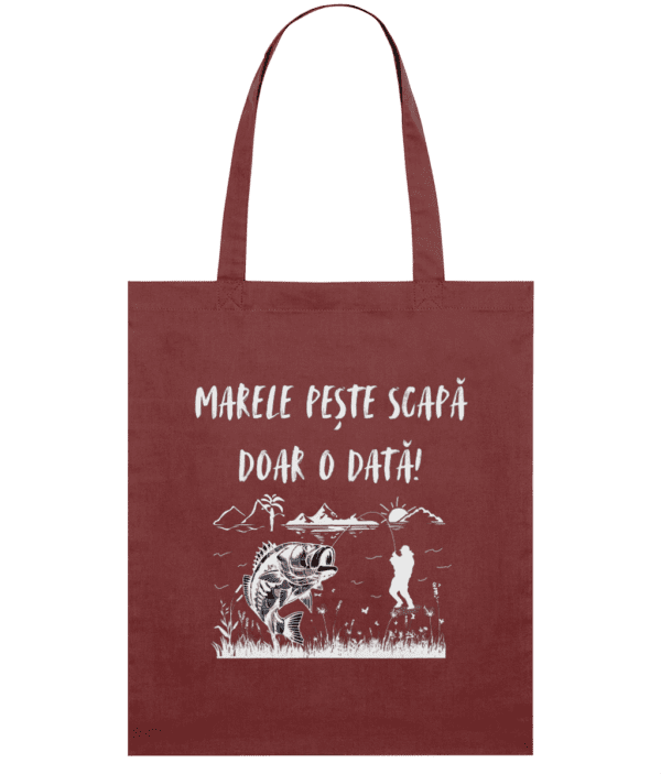 Sacoșă din bumbac „Marele pește scapă doar o dată” - imagine 5