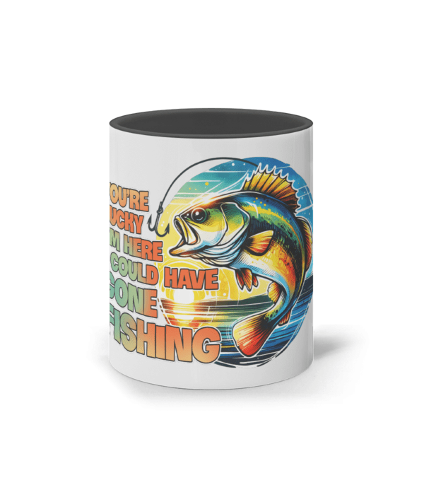 Cană ceramică colorată „You are lucky I am here, I could have gone fishing” - imagine 7