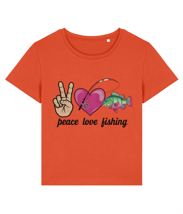 Tricou damă „Peace, love, fishing” - imagine 6