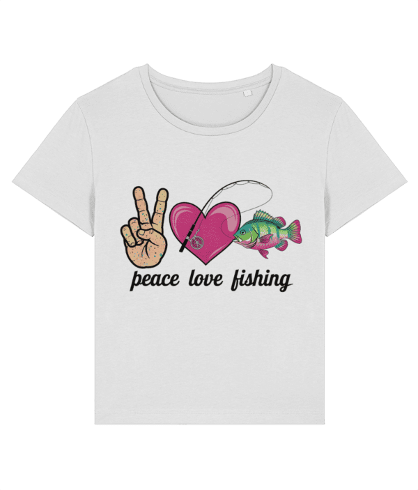 Tricou damă „Peace, love, fishing” - imagine 2