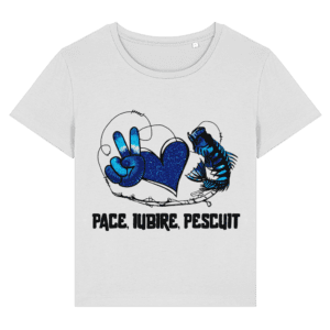 Tricou damp „Pace, iubire, pescuit”