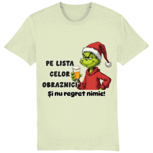 Tricou bărbați „Pe lista celor obraznici. Și nu regret nimic!” – Crăciun cu sarcasm