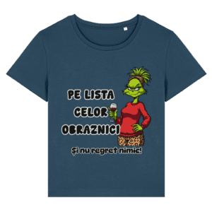 Tricou damă „Pe lista celor obraznici. Și nu regret nimic!” – Spirit de Crăciun cu atitudine